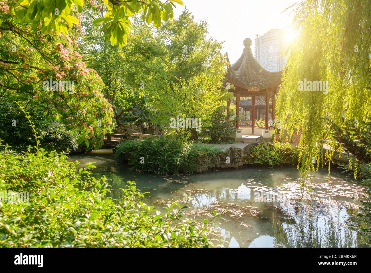 Dr Sun Yat-Sen classico giardino pubblico cinese a Vancouver BC, Canada Foto Stock