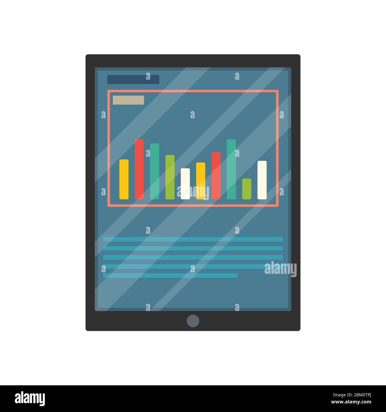 Grafica sul tablet, design piatto. Illustrazione vettoriale Illustrazione Vettoriale