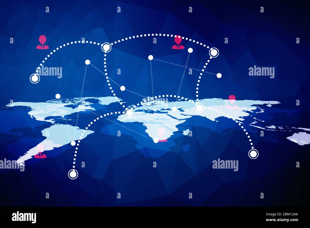 2d illustrazione del mondo mappa sfondo astratto Foto Stock