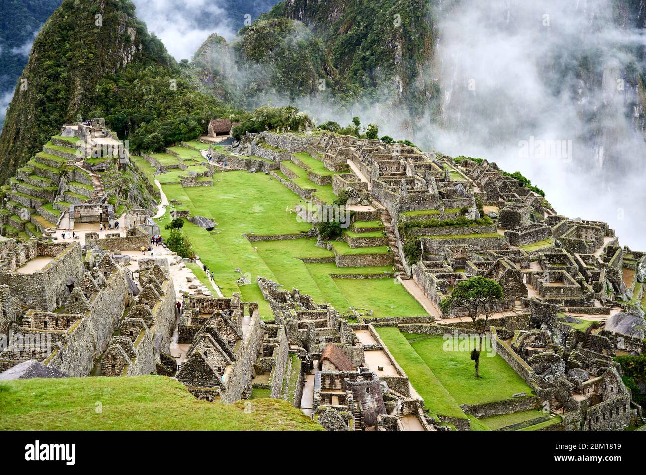 Layout della città di Machu Picchu, Perù Foto Stock