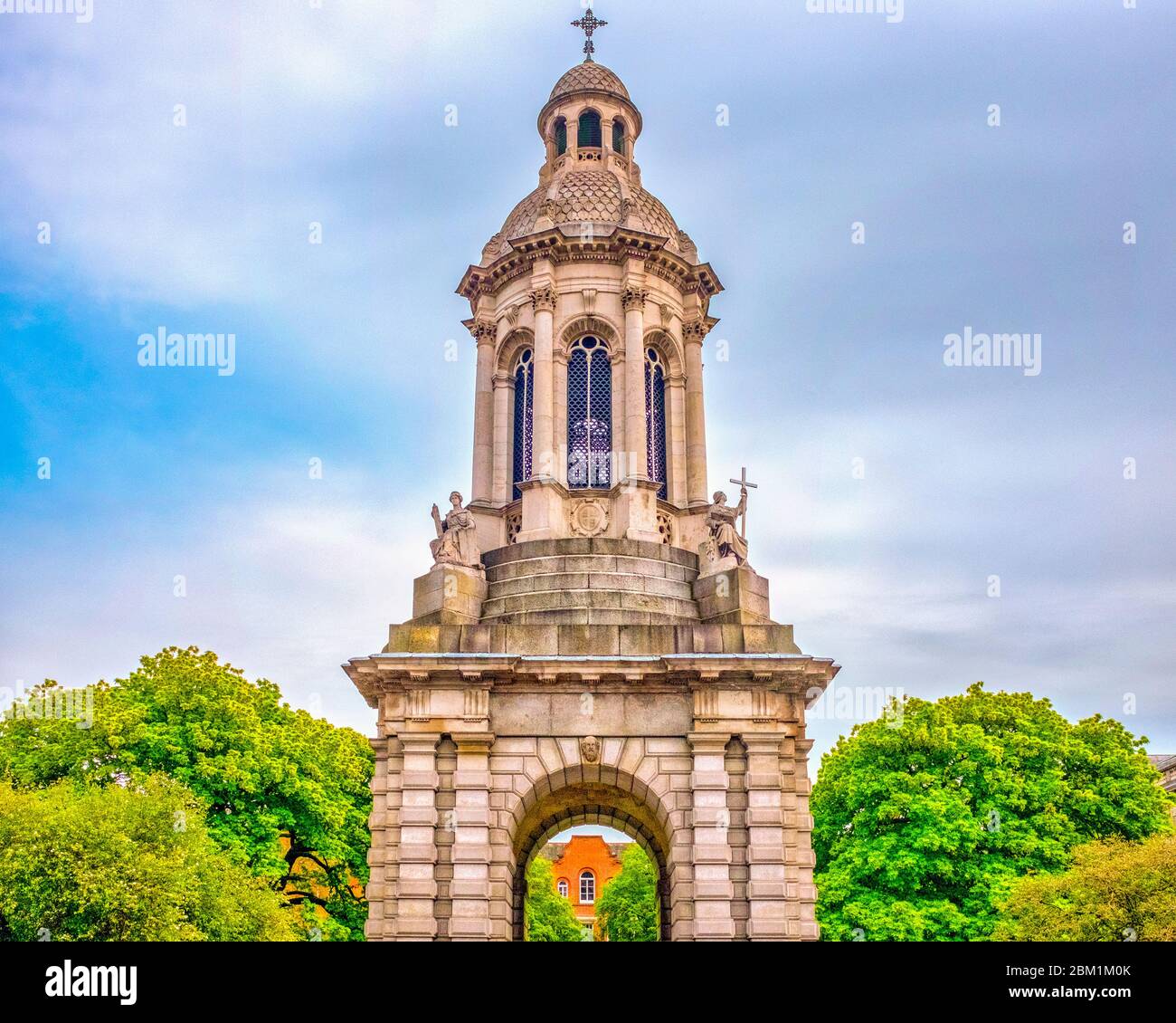 Campanile di Trinity College, Dublino, Irlanda Foto Stock