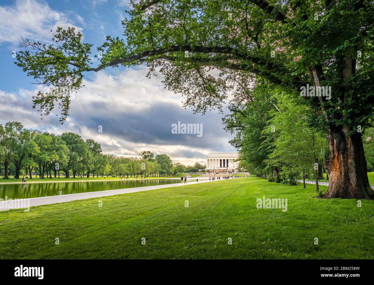 Il Lincoln Memorial e il National Mall a Washington, DC, USA. Foto Stock