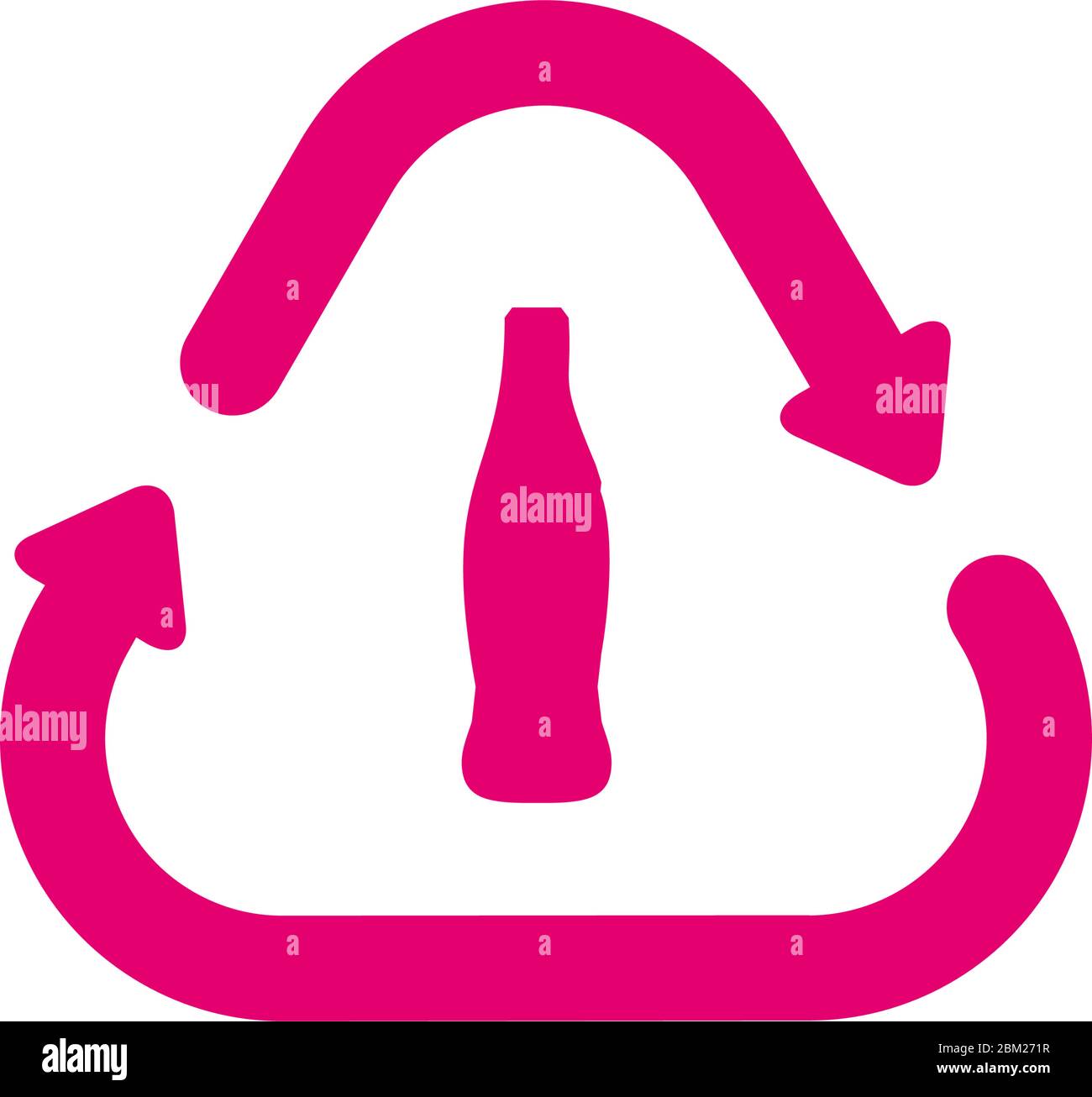 Icona riciclaggio bottiglie. Ridurre l'uso della plastica, campagna. Stile contorno tratto. Vettore. Isolare su sfondo bianco. Illustrazione Vettoriale