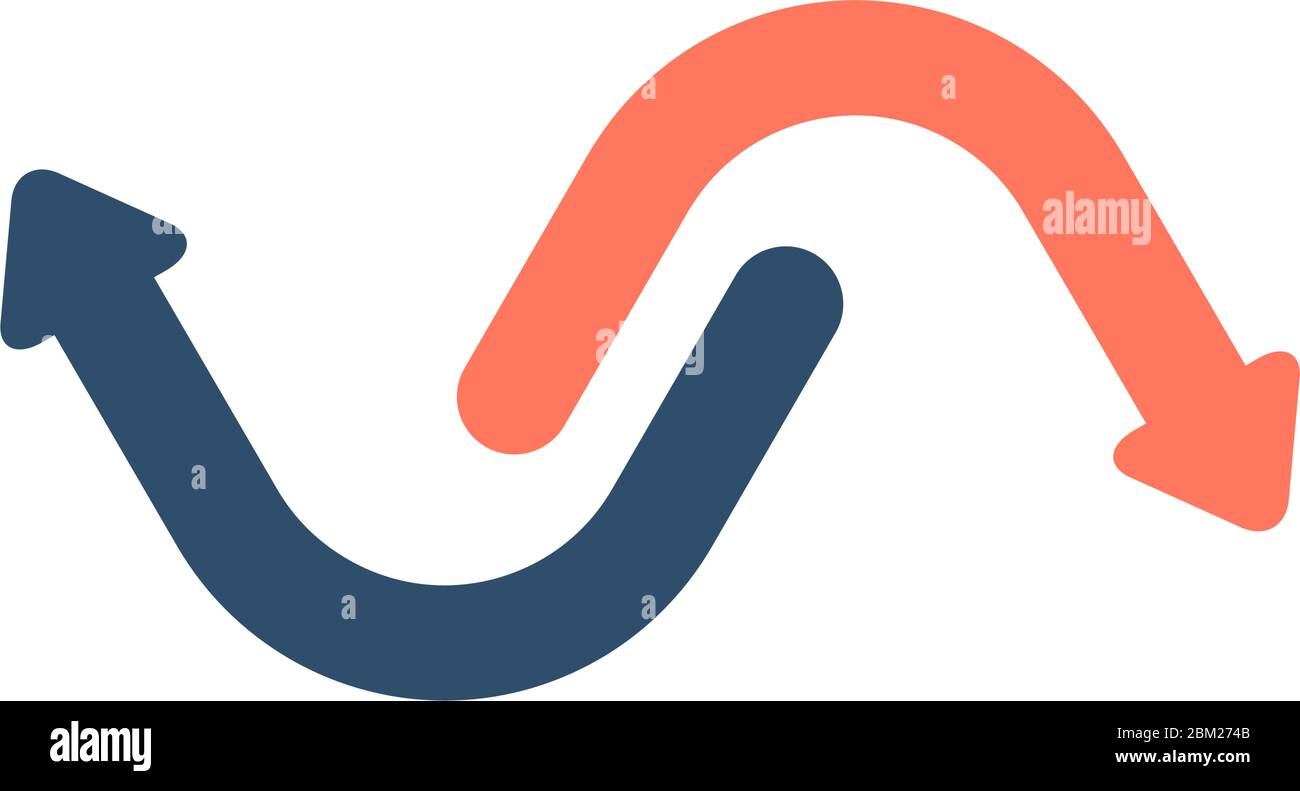 Icona aggiornamento vettore. Frecce rosse e blu. Illustrazione vettoriale di scorta isolata su sfondo bianco. Illustrazione Vettoriale