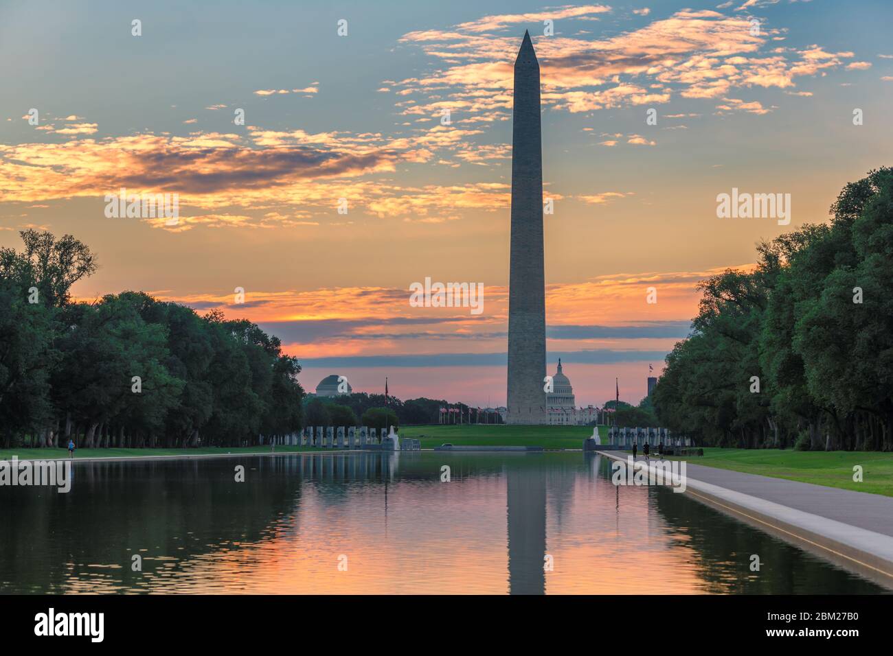 Il Monumento a Washington all'alba, Washington DC, Stati Uniti d'America. Foto Stock