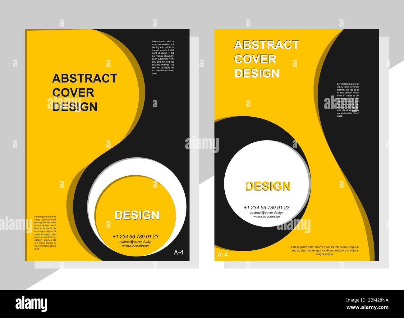 set di sfondi a colori astratti per copertine, opuscoli e opuscoli. Formato A-4. Illustrazione Vettoriale