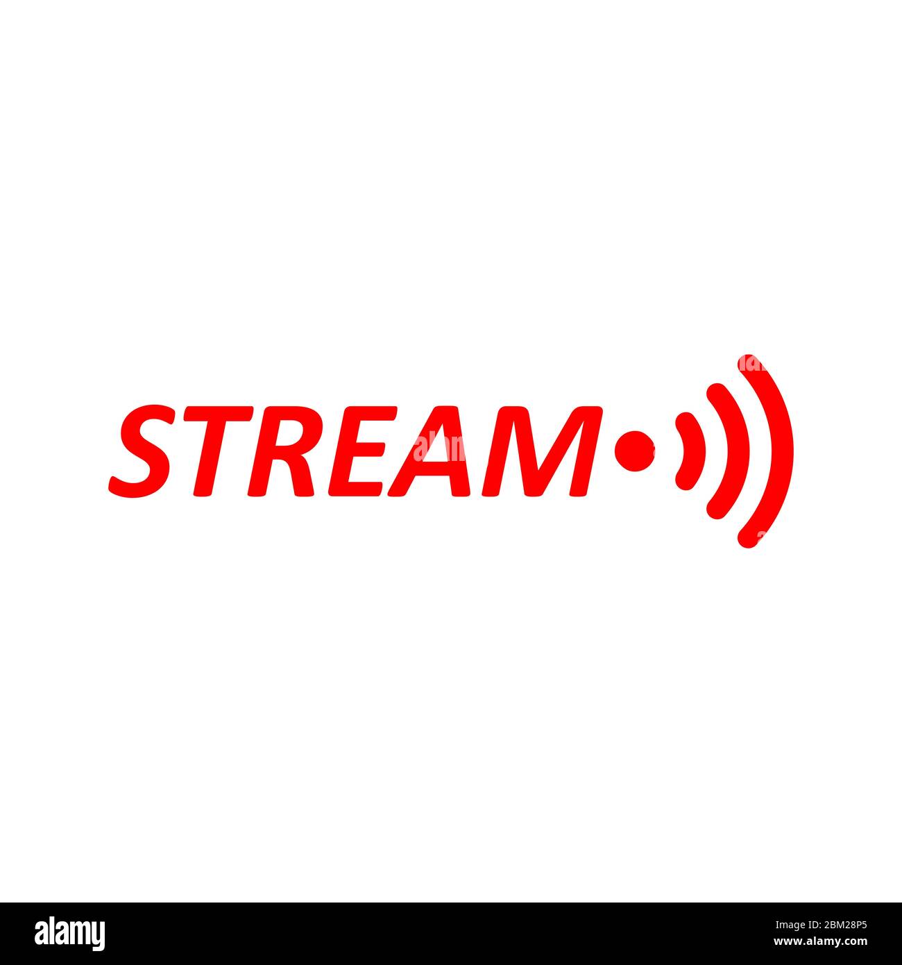 Segno Live Stream. Simbolo rosso, pulsante di streaming live, trasmissione, emblema di streaming online. Per spettacoli televisivi, spettacoli e social media dal vivo Illustrazione Vettoriale