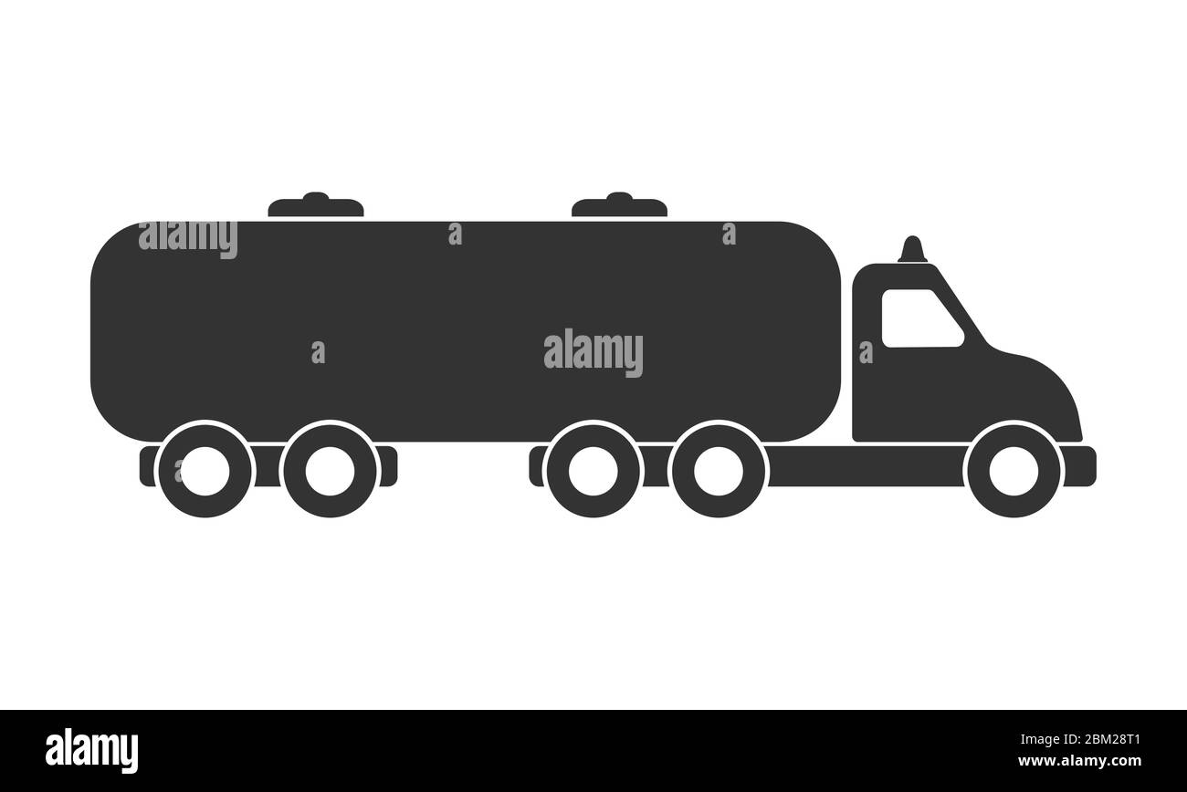 Icona di un'auto con un serbatoio. Illustrazione vettoriale isolata su sfondo bianco Illustrazione Vettoriale