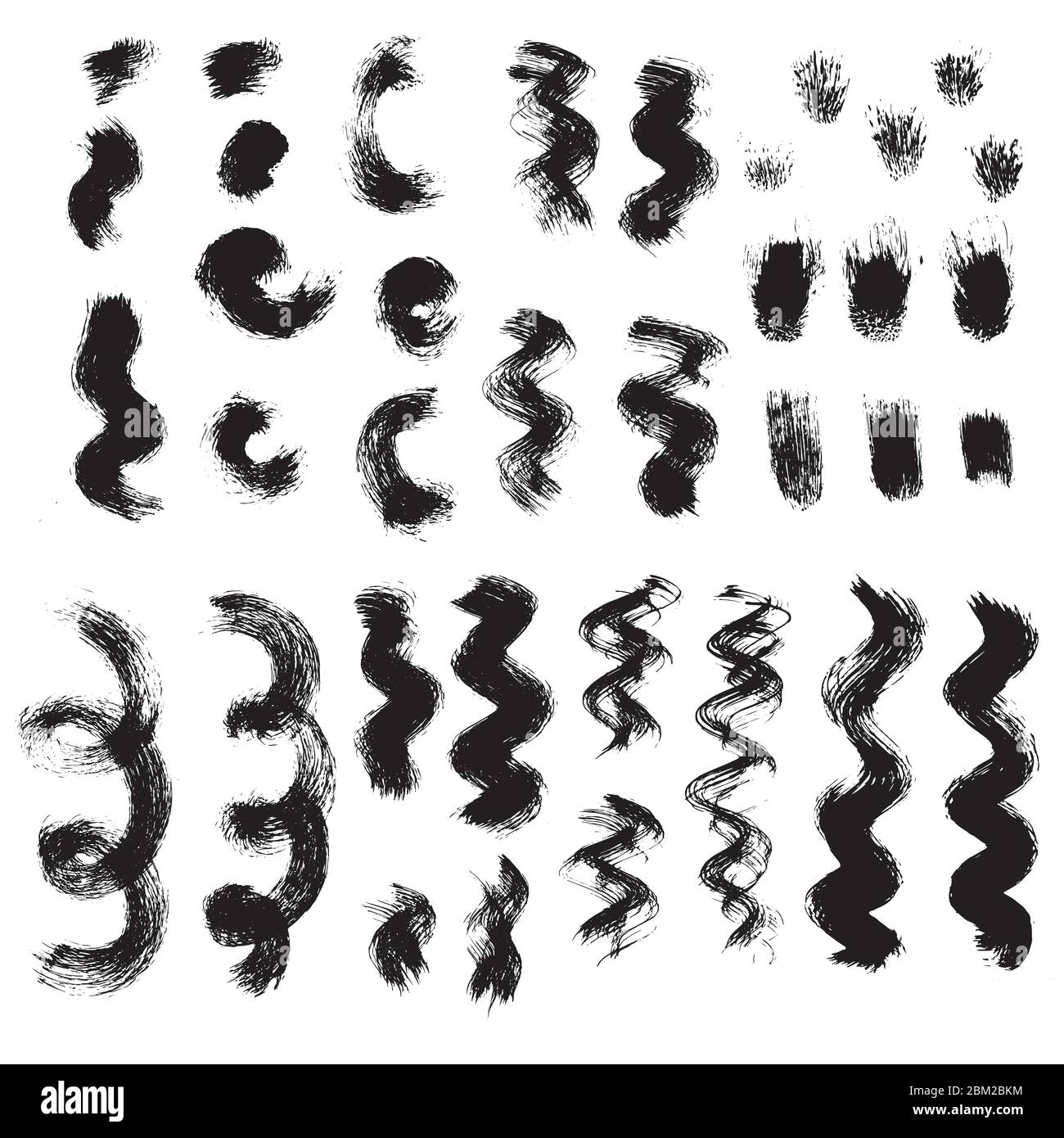 Linee di traccia nere impostate Illustrazione Vettoriale