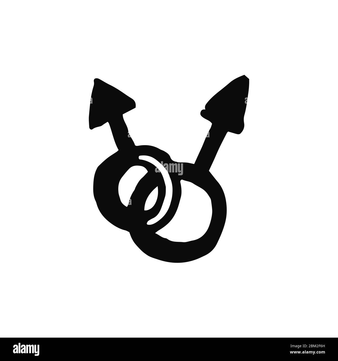 Symbol mans in stile doodle - la vita, ottiene, meglio, insieme.mano scritto orgoglio, amore. Gay parata slogan.LGBT diritti simbolo. Isolato. Vettore mano tirata ill Illustrazione Vettoriale