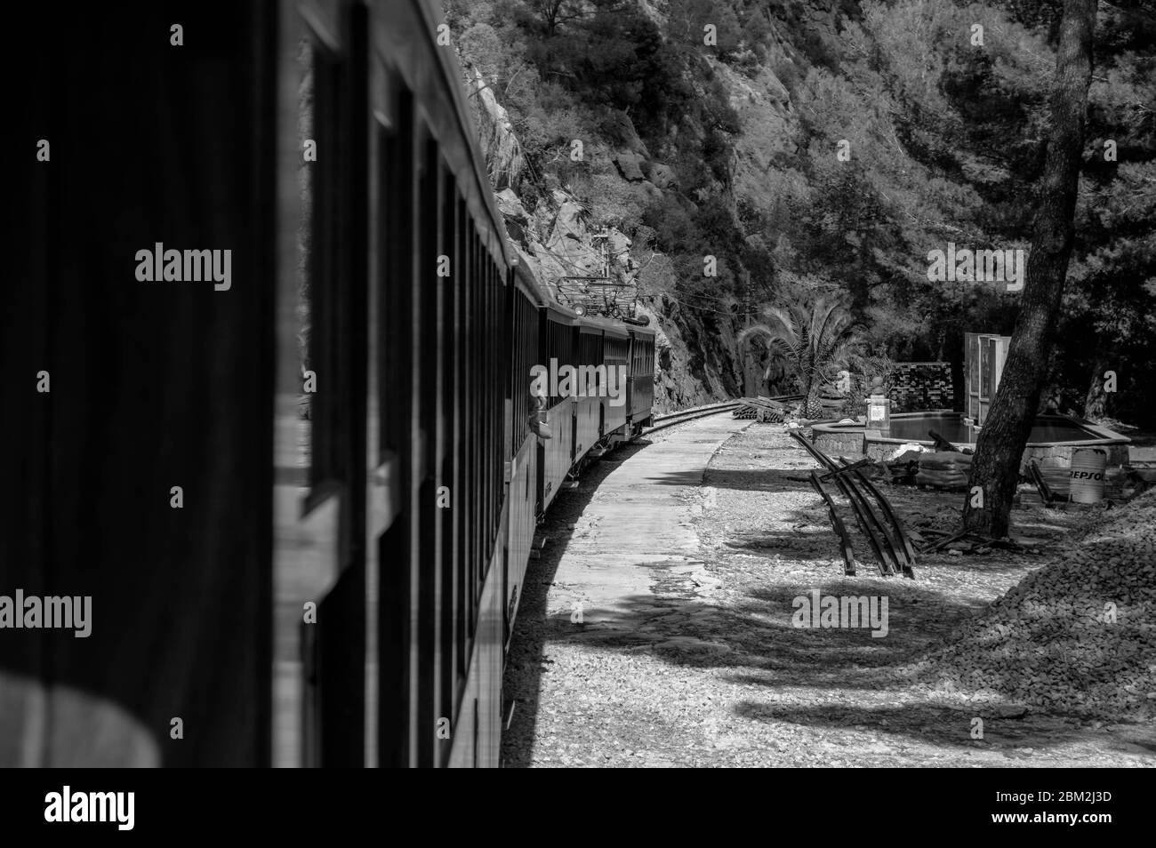 Bellissima gita con Tren Soller a Palma di Maiorca, in Spagna Foto Stock