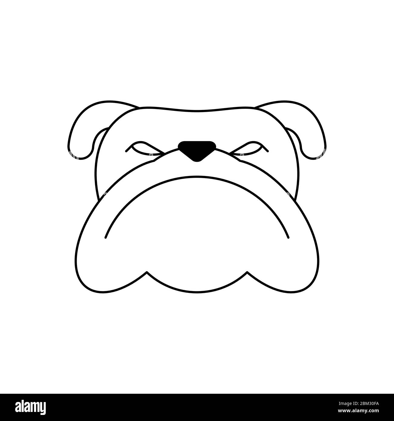 Icona del volto del cane arrabbiato isolata. Illustrazione vettoriale Illustrazione Vettoriale