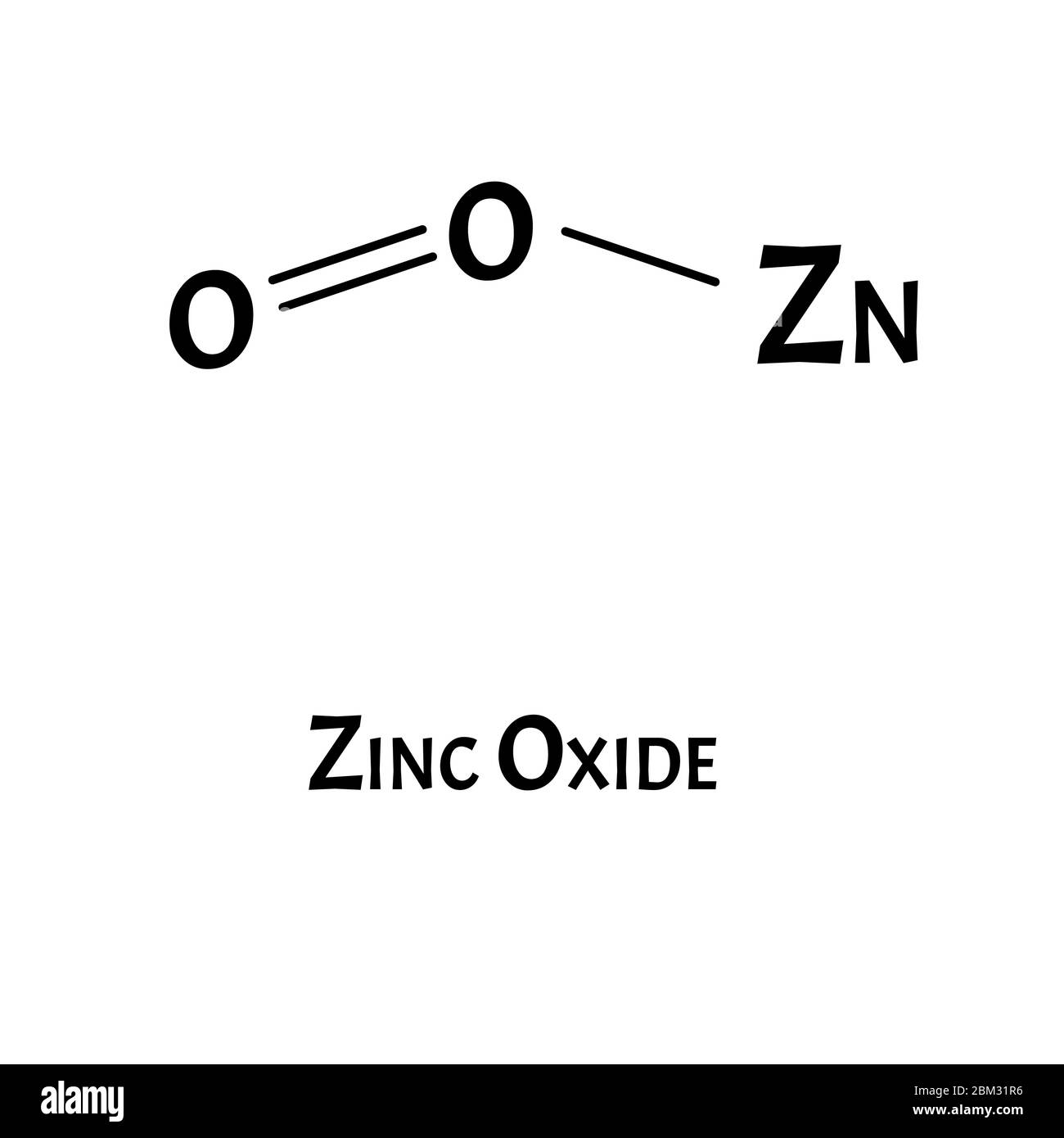 L'ossido di zinco è una formula chimica molecolare. Infografica zinco. Illustrazione vettoriale su sfondo isolato. Illustrazione Vettoriale