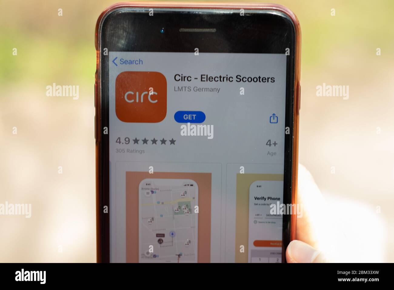 New York, USA - 1 maggio 2020: Primo piano del logo dell'app Circ sullo schermo del telefono, editoriale illustrativo Foto Stock