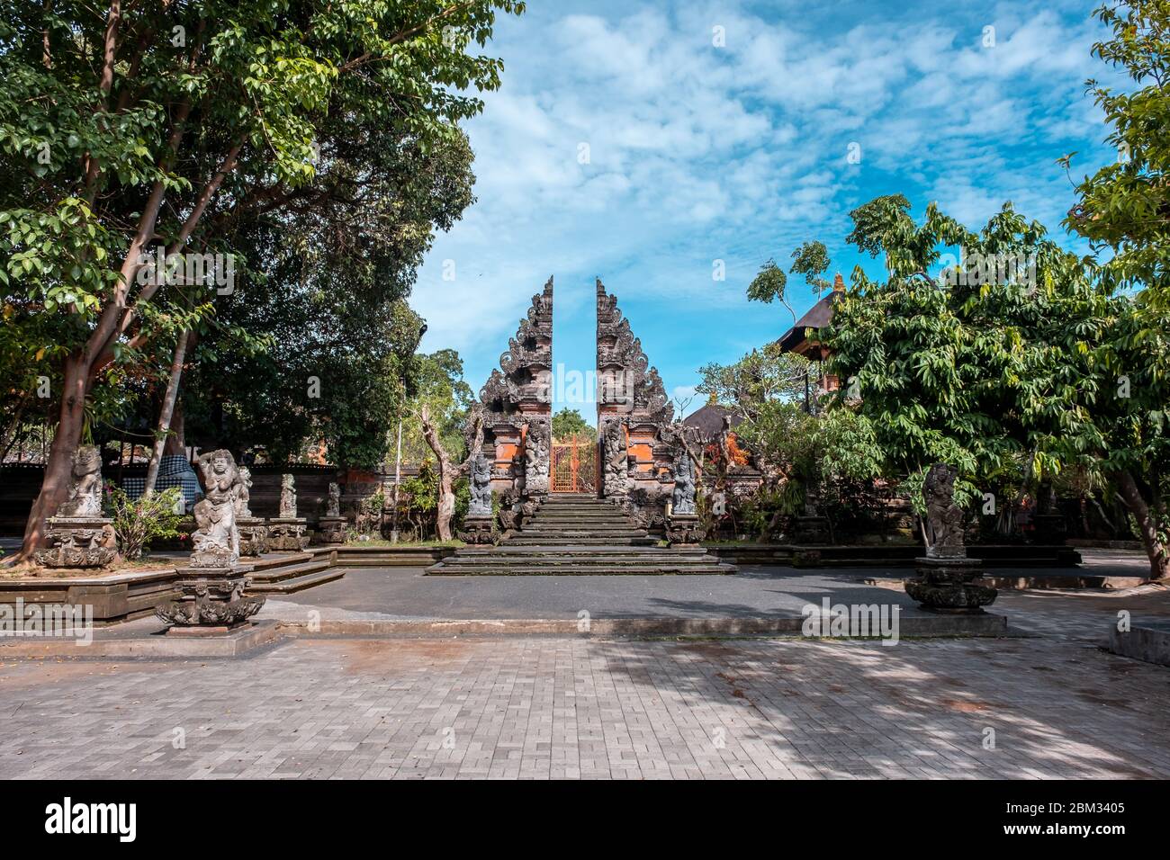 Nome di questo luogo ' pura Dalem Puri Peliatan ' e questo luogo famoso punto di riferimento nella provincia di Ubud Foto Stock
