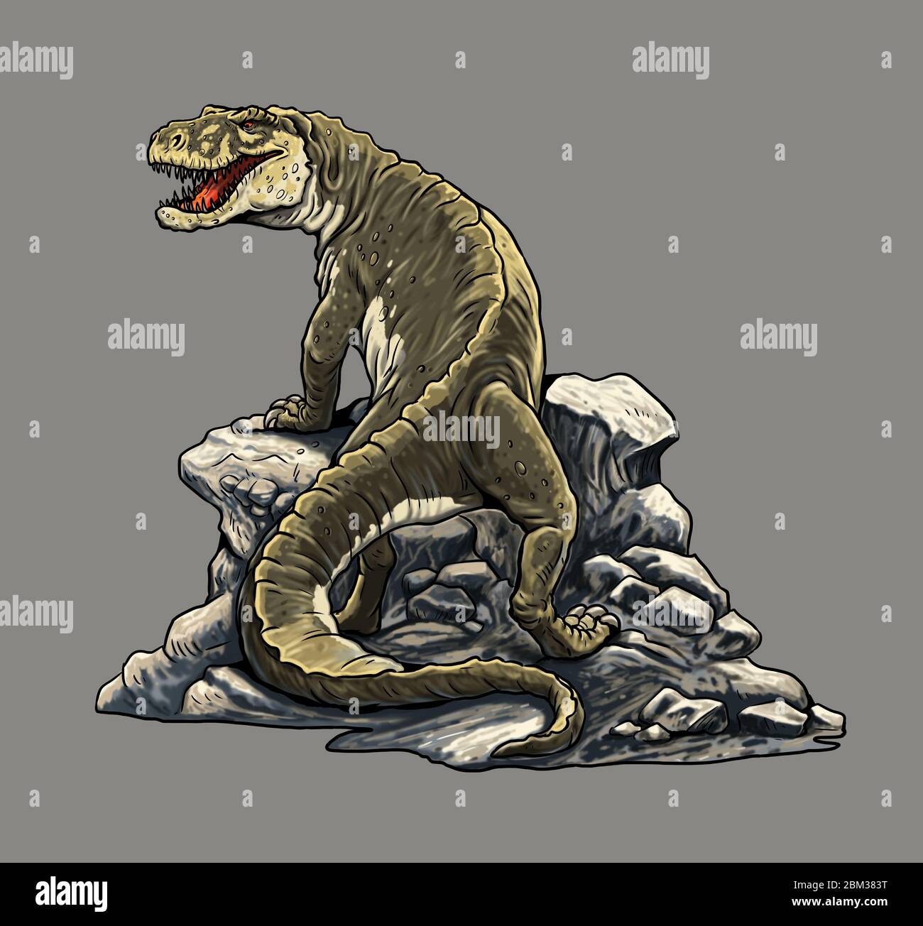 Dinosauro carnivoro - Postosuchus. Disegno isolato Dino. Lucertola preistorica. Foto Stock