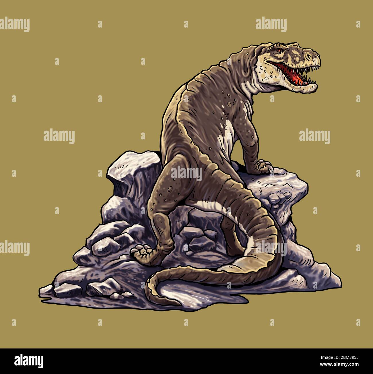 Dinosauro carnivoro - Postosuchus. Disegno isolato Dino. Lucertola preistorica. Foto Stock