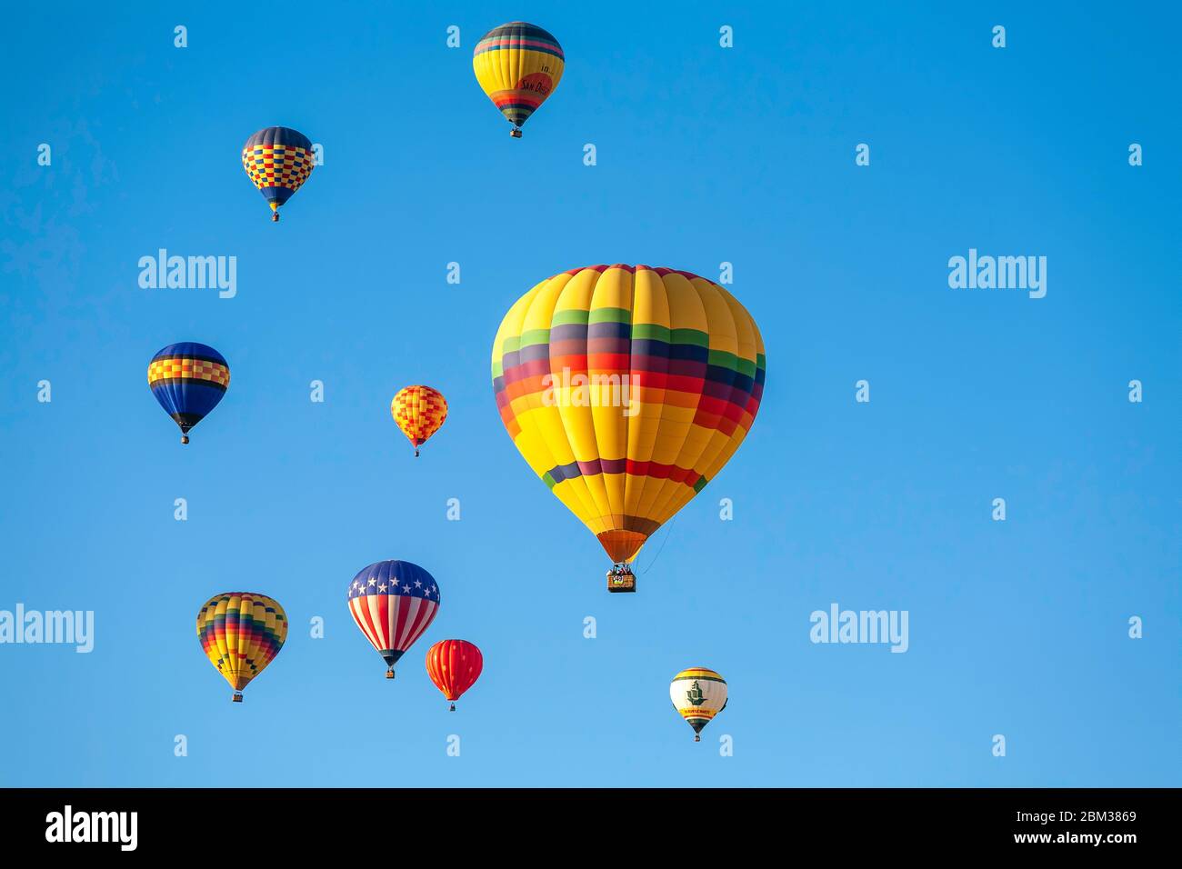 I palloni ad aria calda, Albuquerque International Balloon Fiesta di Albuquerque, Nuovo Messico USA Foto Stock