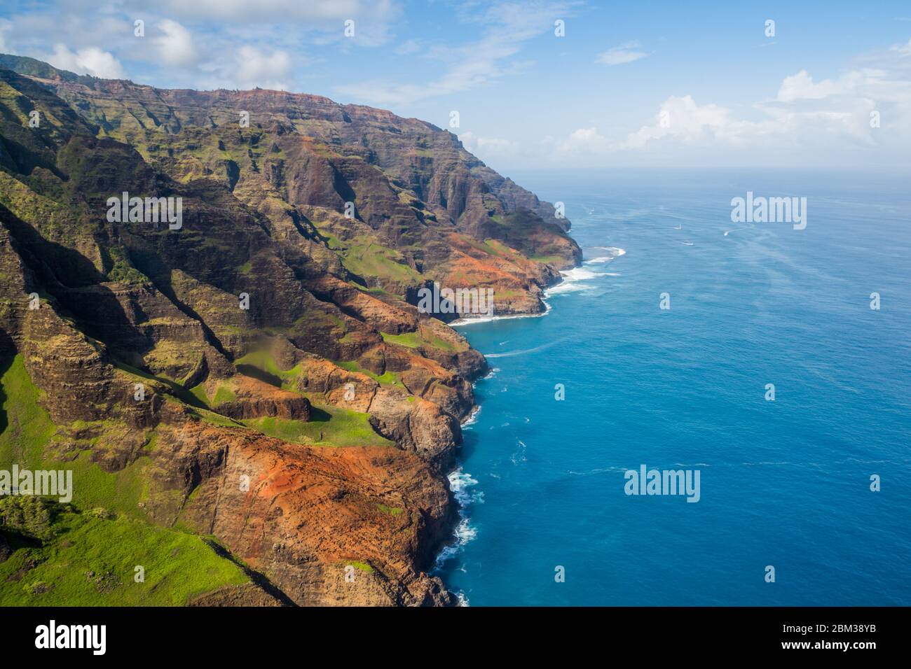 Bella vista aerea della costa di kauai napali (Hawaii) Foto Stock