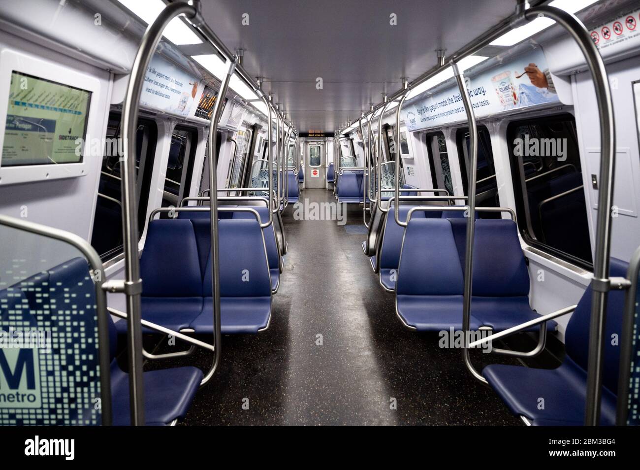 Washington, Stati Uniti. 06 maggio 2020. 6 maggio 2020 - Washington, DC, Stati Uniti: Una macchina metropolitana vuota della metropolitana District of Columbia durante la pandemia. (Foto di Michael Brochstein/Sipa USA) Credit: Sipa USA/Alamy Live News Foto Stock