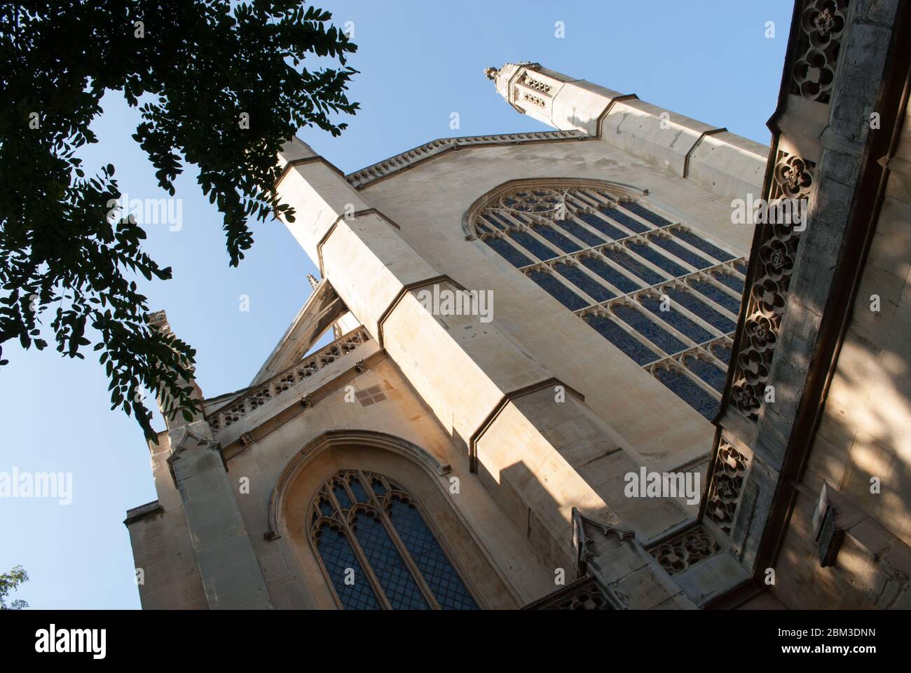 Architettura gotica Revival bagno religioso pietra dettaglio St Luke's & Christ Church, Sydney Street, Londra, SW3 6NH di James Savage Foto Stock