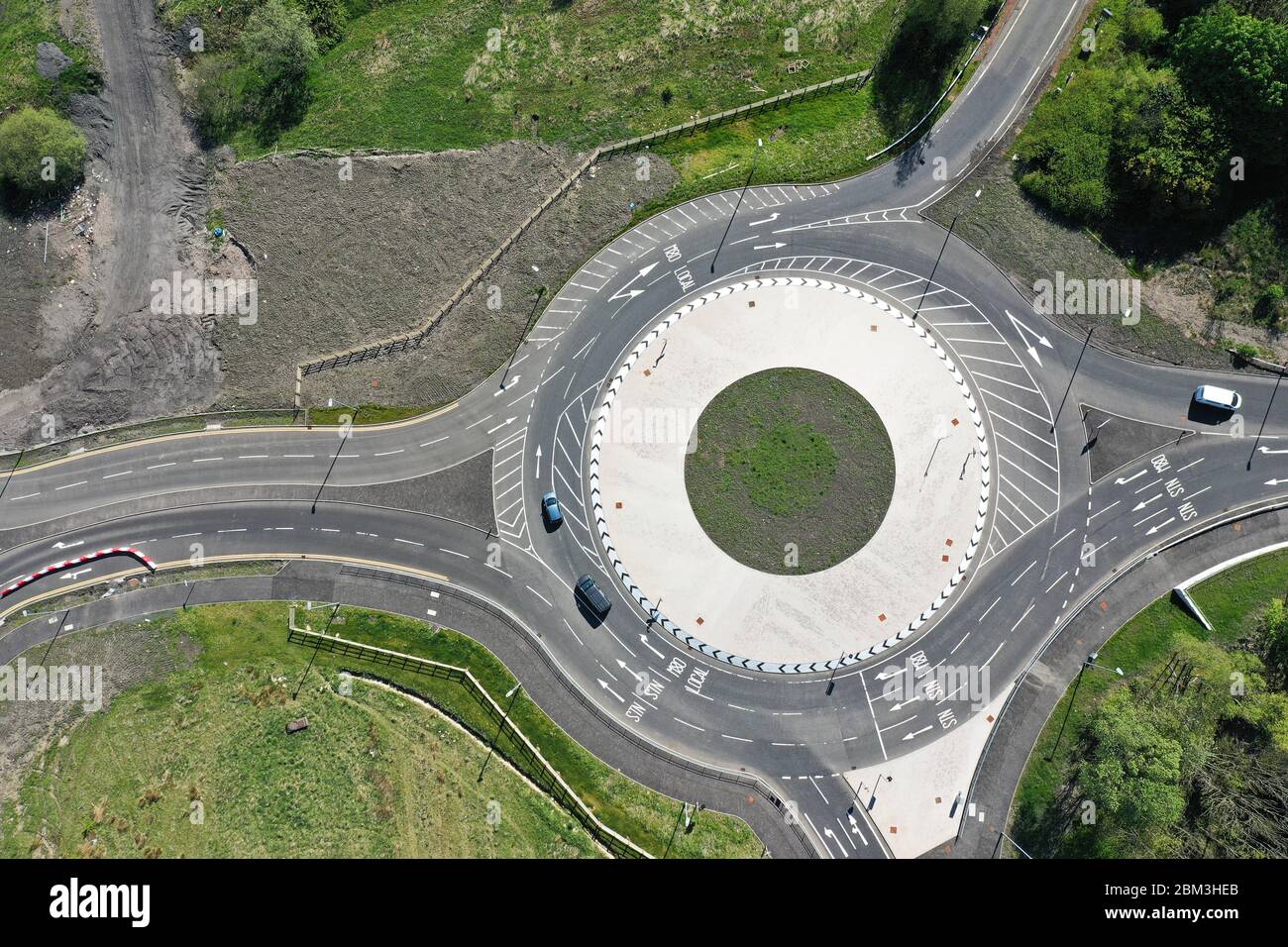 Vista aerea aerea del drone della rotonda Foto Stock