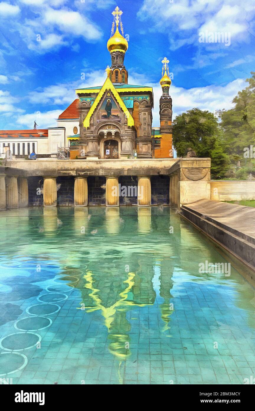 Il dipinto colorato di Russian Chape sembra un'immagine Foto Stock