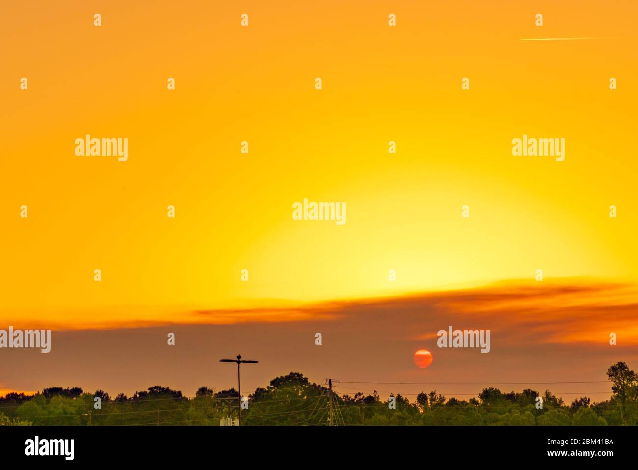 Un tramonto giallo a Charleston, Carolina del Sud Foto Stock