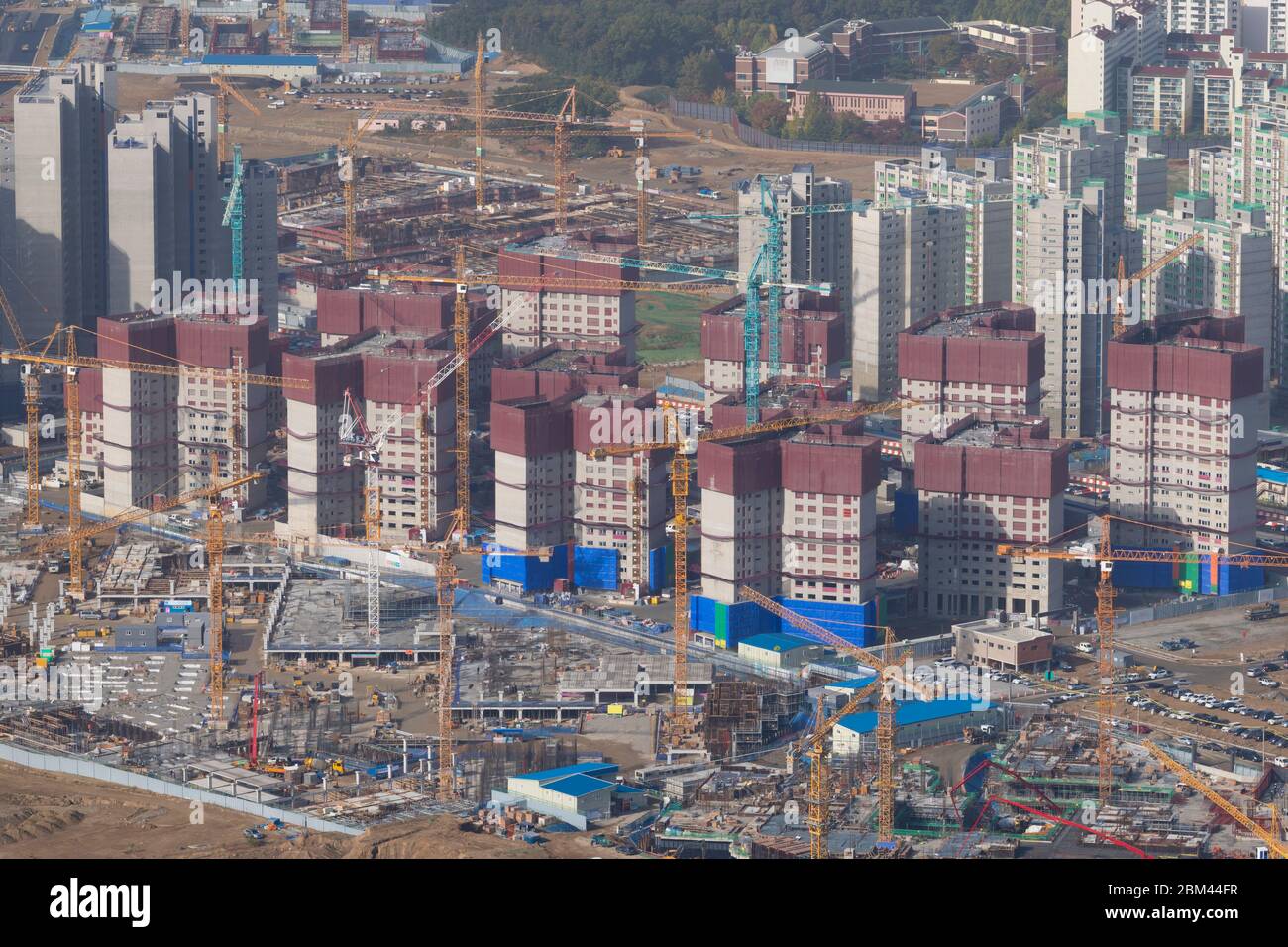 Costruzione di edifici di appartamenti a Seoul Foto Stock