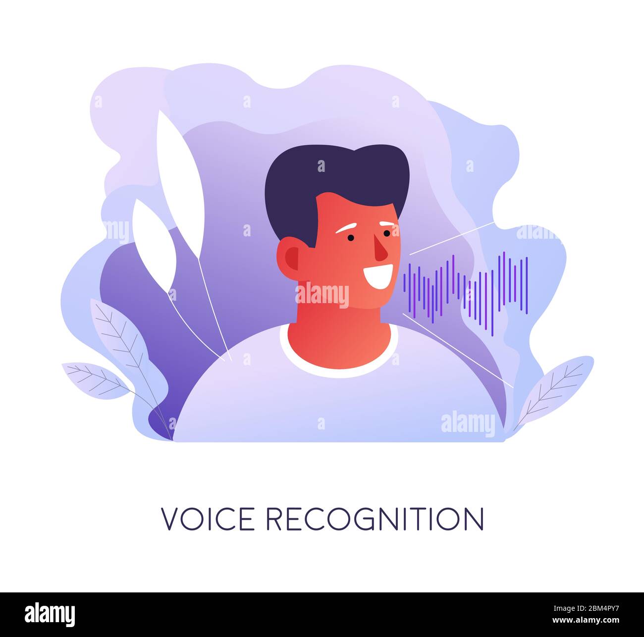 Riconoscimento vocale, tecnologie moderne per la sicurezza e l'accesso Illustrazione Vettoriale