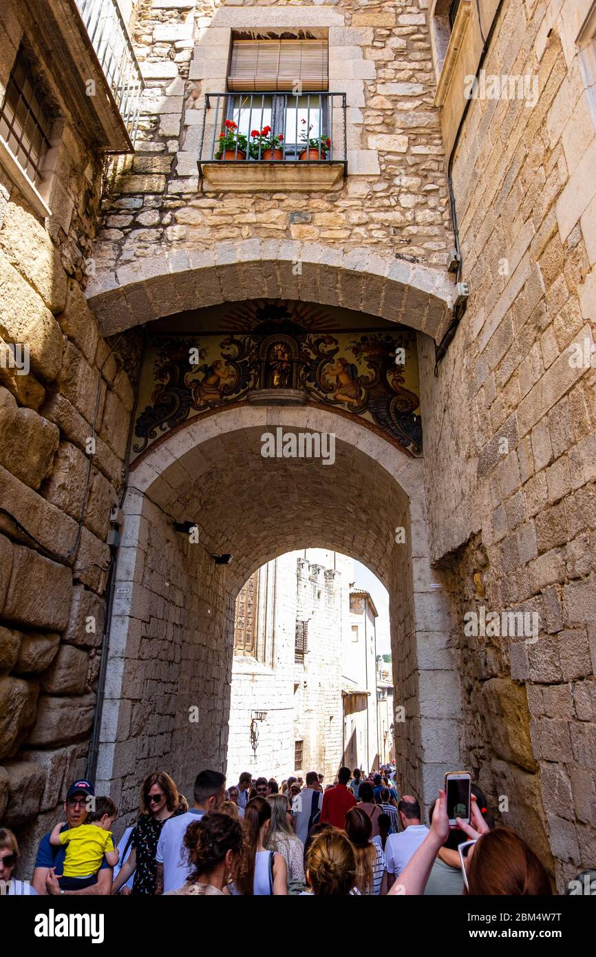 Temps de flors, festa dei fiori a Girona, Catalogna, Spagna Foto Stock