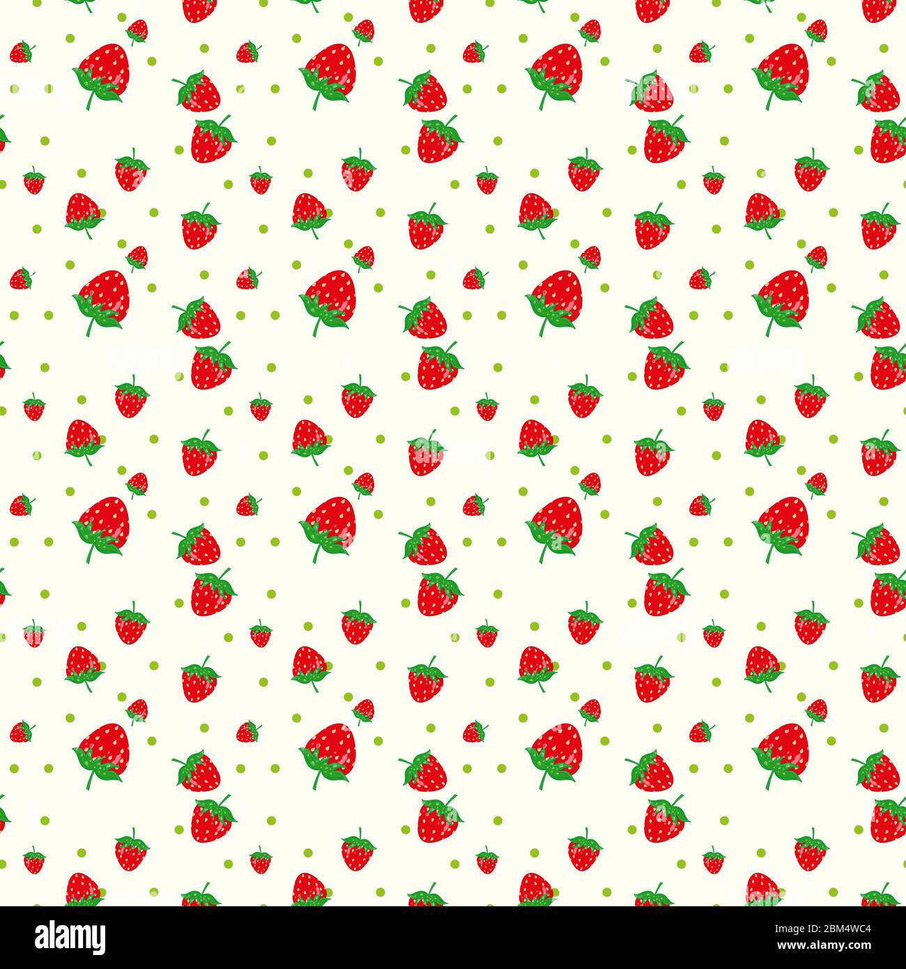 Modello senza cuciture di fragole acquerello su sfondo bianco Foto Stock
