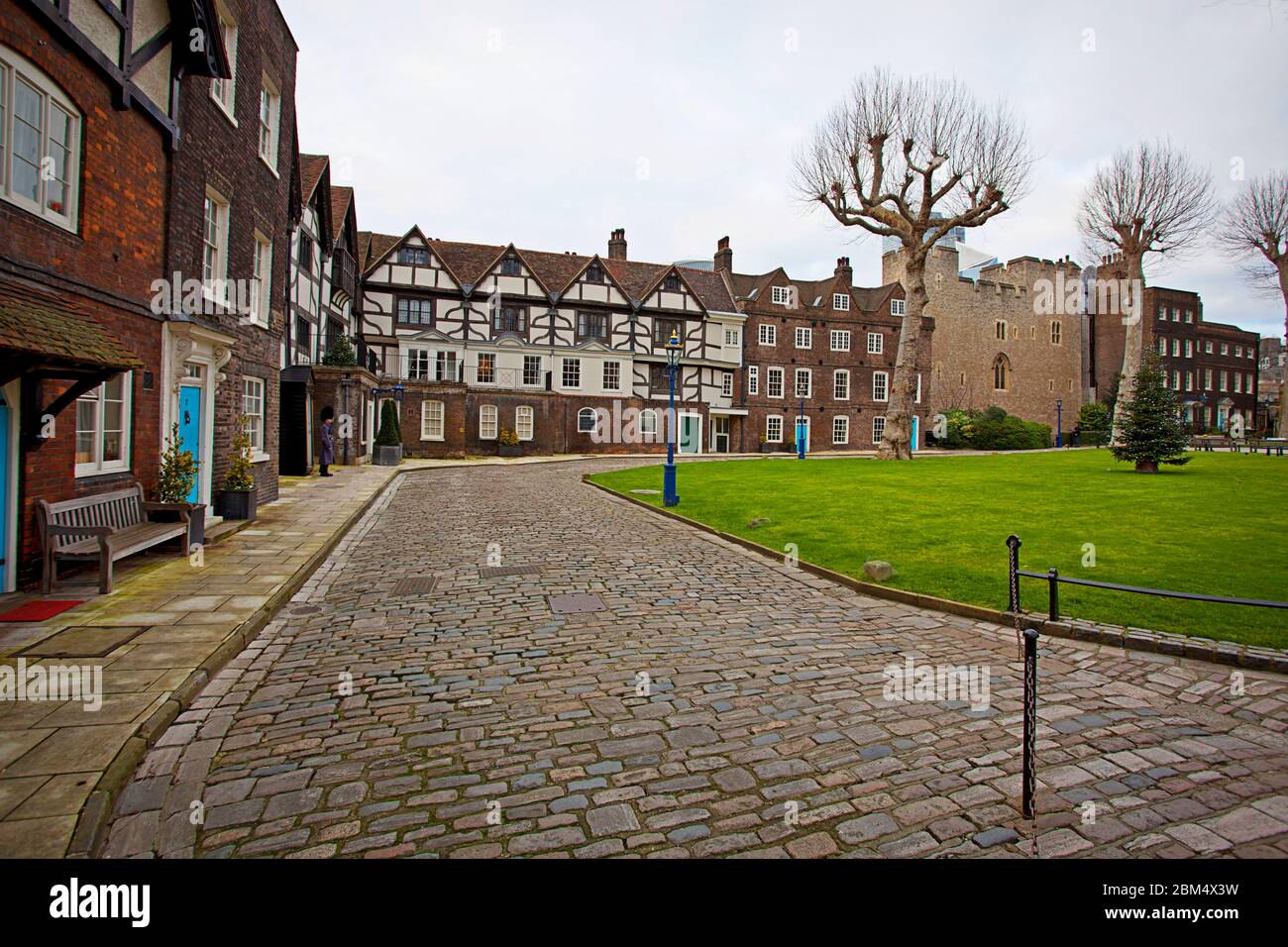 All'interno del parco della Torre di Londra Foto Stock