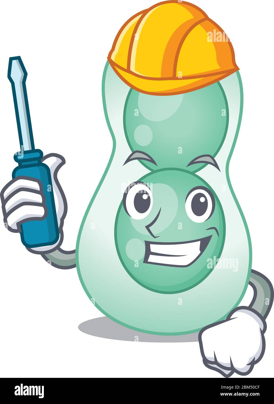 personaggio cartoon di serratia marcescens lavorato come un'automobile Illustrazione Vettoriale