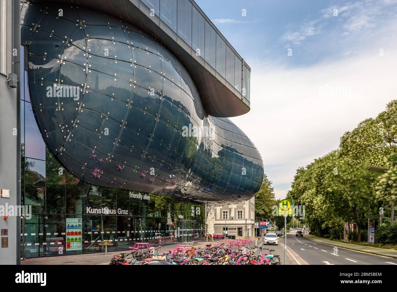 L'ingresso al 'friendly Alien', il Kunsthaus Graz / Graz Art Museum Foto Stock