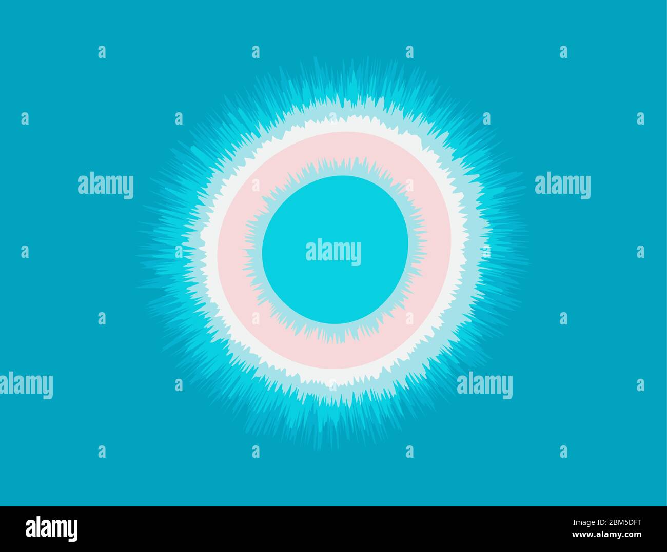 Vulcano Crater Lago in Oceano Turchese superficie Cartoon Vector illustrazione Illustrazione Vettoriale