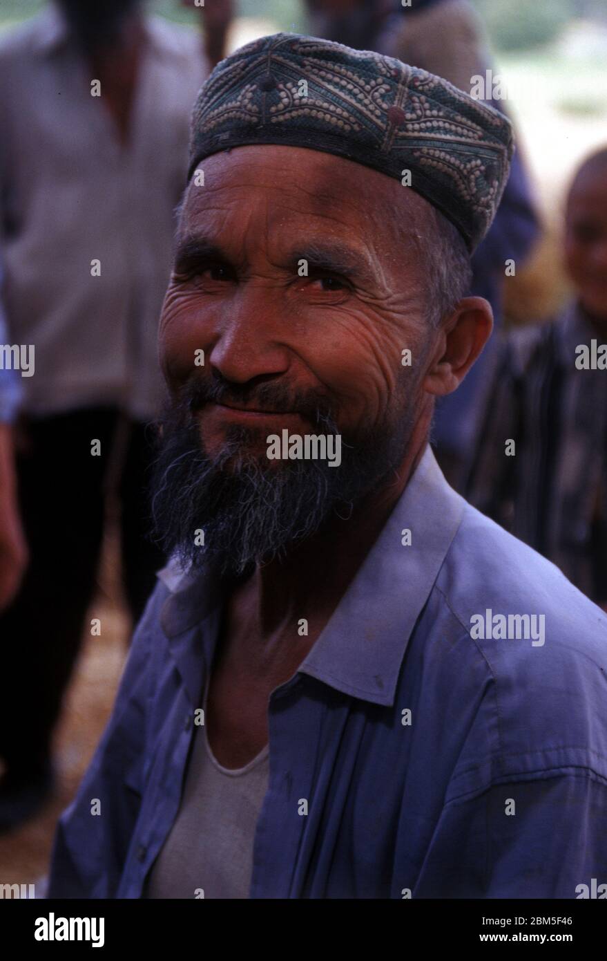 Kashgar Xinjiang un anziano Uighur Foto Stock