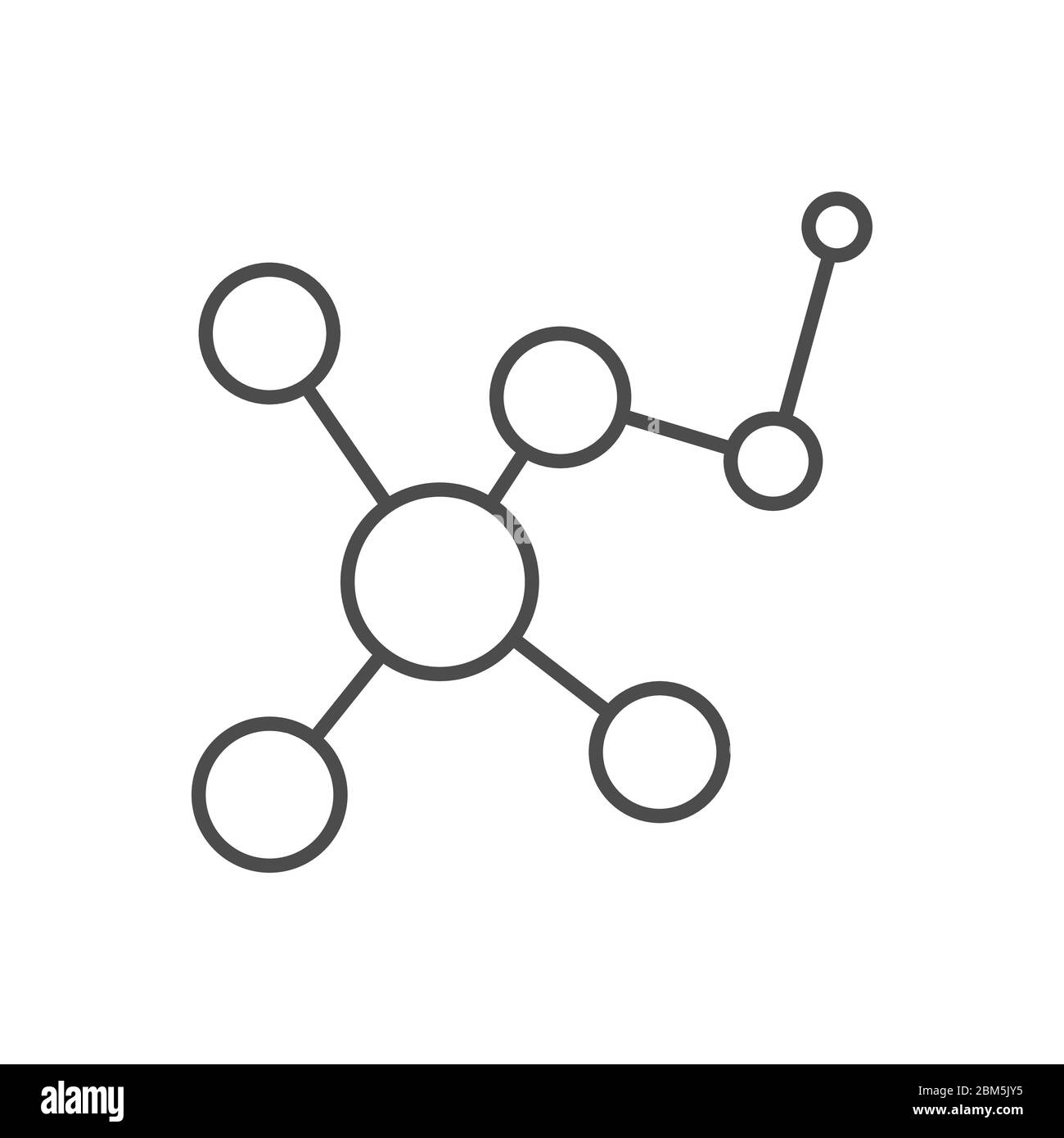 Icona della linea sottile del vettore correlato alla molecola. Illustrazione Vettoriale