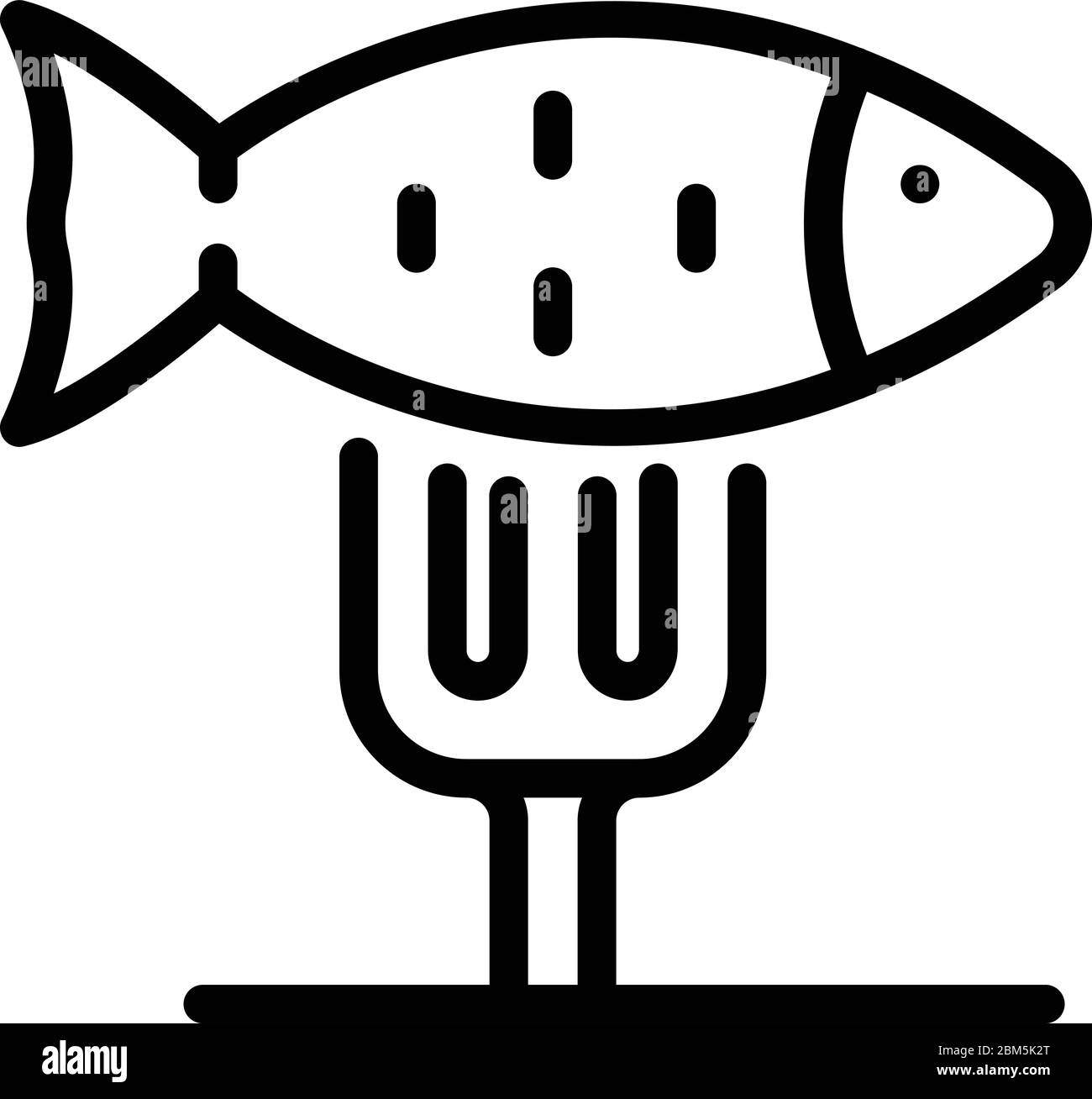 Icona pasto di pesce, stile di contorno Illustrazione Vettoriale