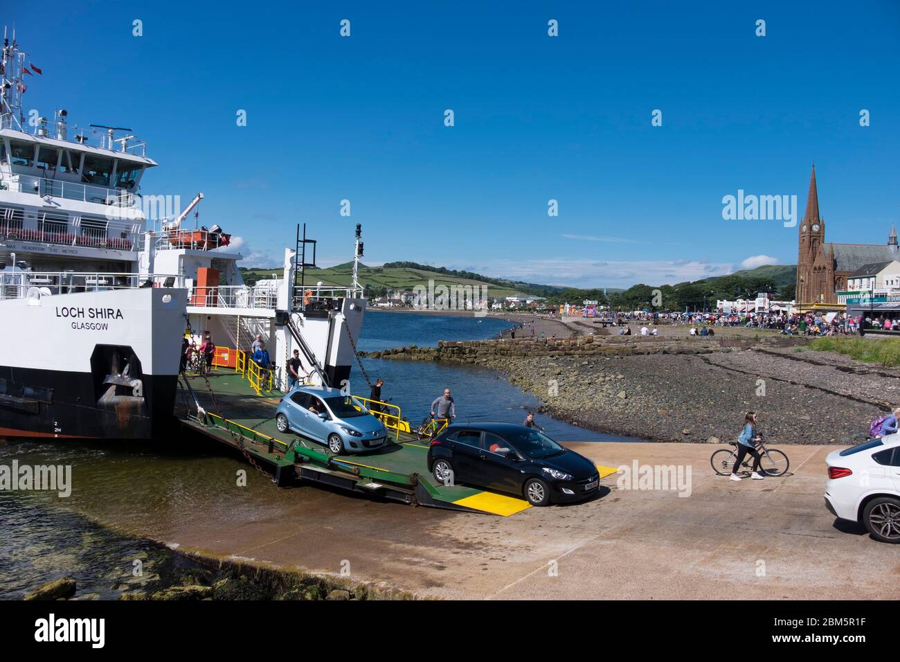 mylport, traghetti larmillport da largs a millport, grande cumbrae, traghetto ayrshiregs Foto Stock