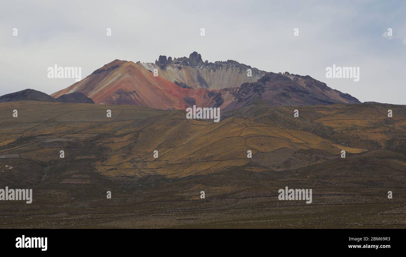 Vulcano Tunupa, Salar de Uyuni Foto Stock