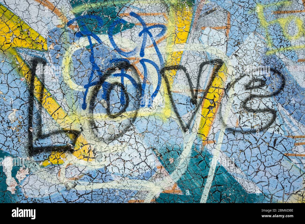 graffiti su una parete grungy Foto Stock