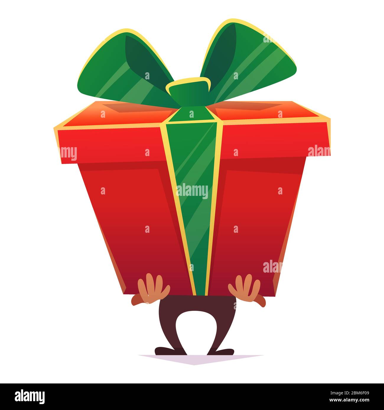 vinci il premio del vincitore dell'icona o la scatola rossa del regalo con il nastro e l'arco annodato, il pacchetto di festa congratulazioni consegna felice festa , cartoon illu vettoriale Illustrazione Vettoriale