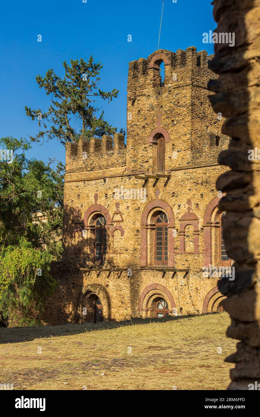 Castello reale etiope a Gondar, Etiopia Foto Stock