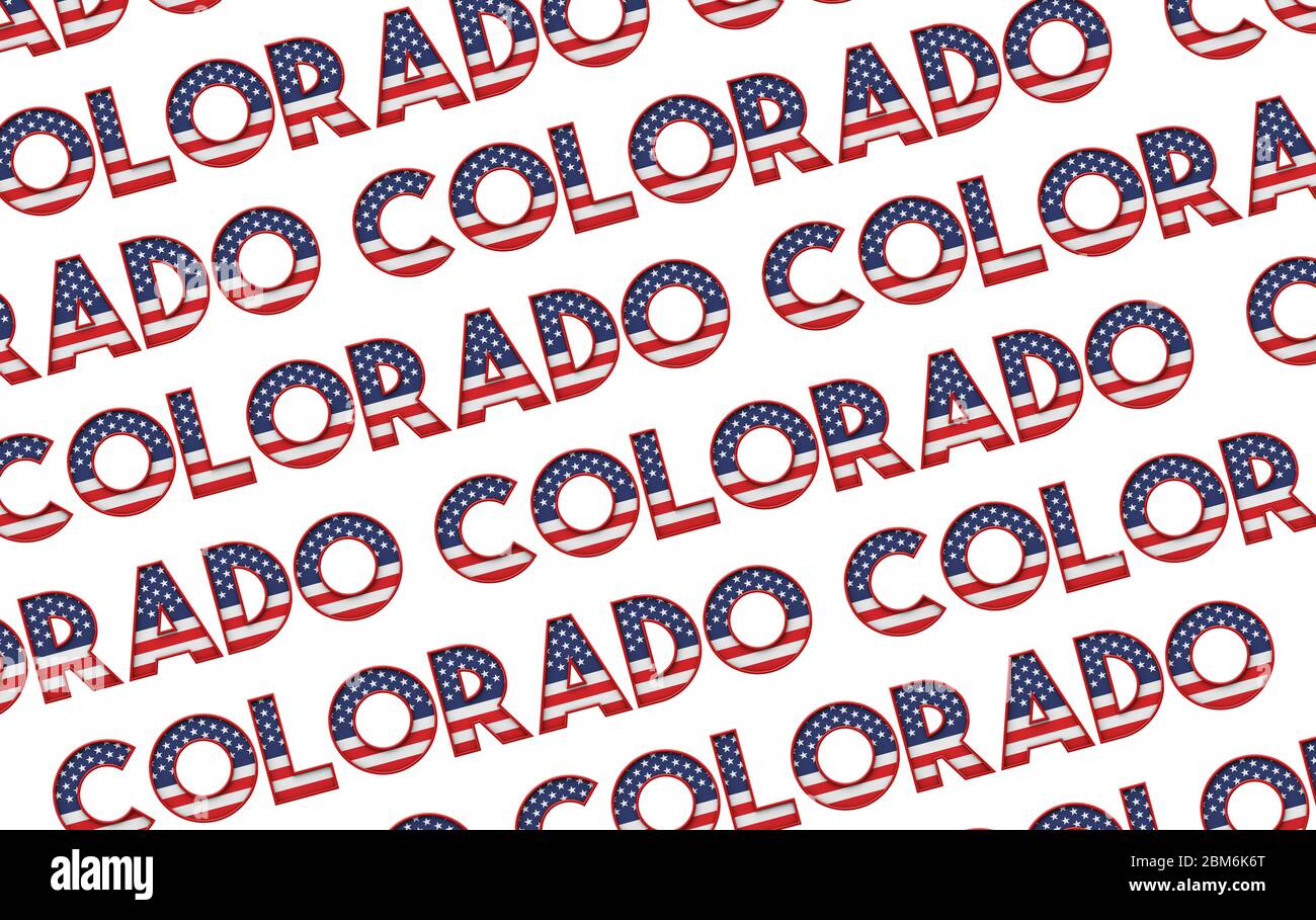 Colorado Stati Uniti stelle e strisce sfondo. Rendering 3D Foto Stock