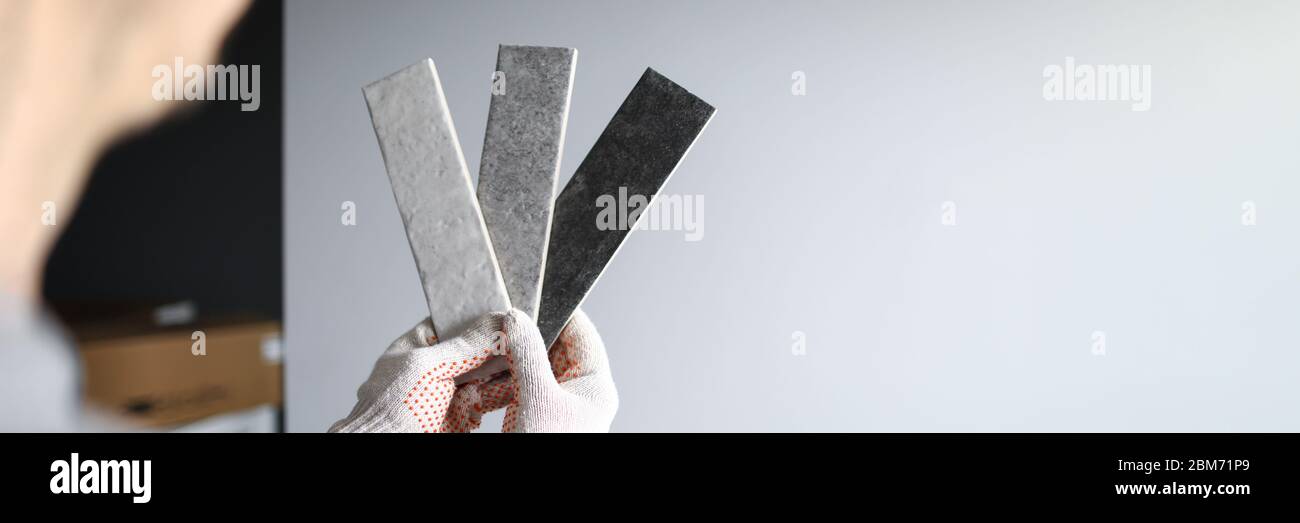 Selezione dei colori per la rifinitura delle pareti in appartamento Foto Stock