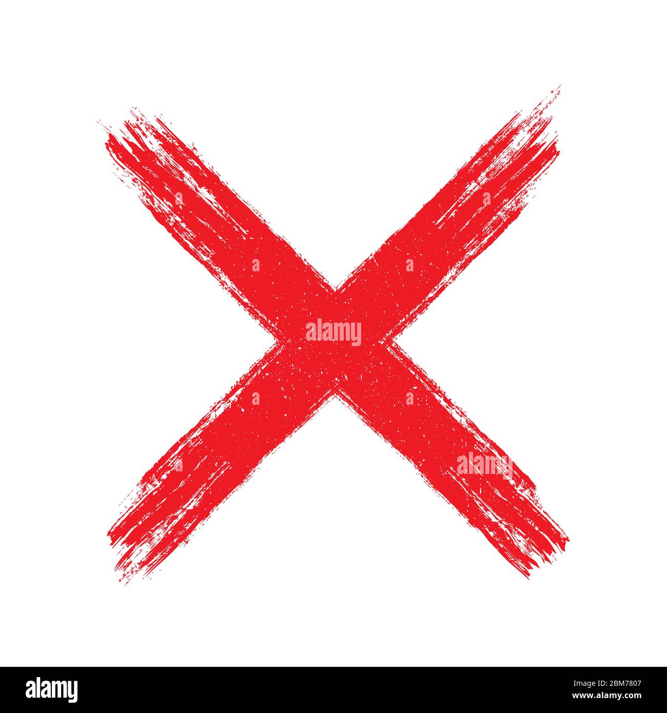 Croce rossa disegnata a mano,x - lettera isolata su sfondo bianco,illustrazione vettoriale Illustrazione Vettoriale