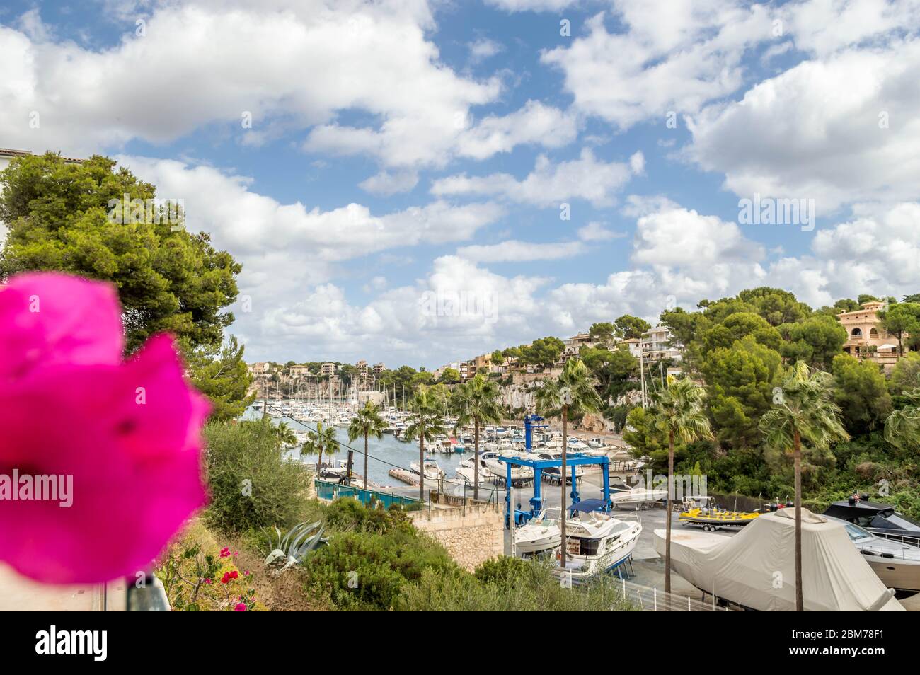 Un bellissimo paesaggio con un porto da Palma di Maiorca Foto Stock