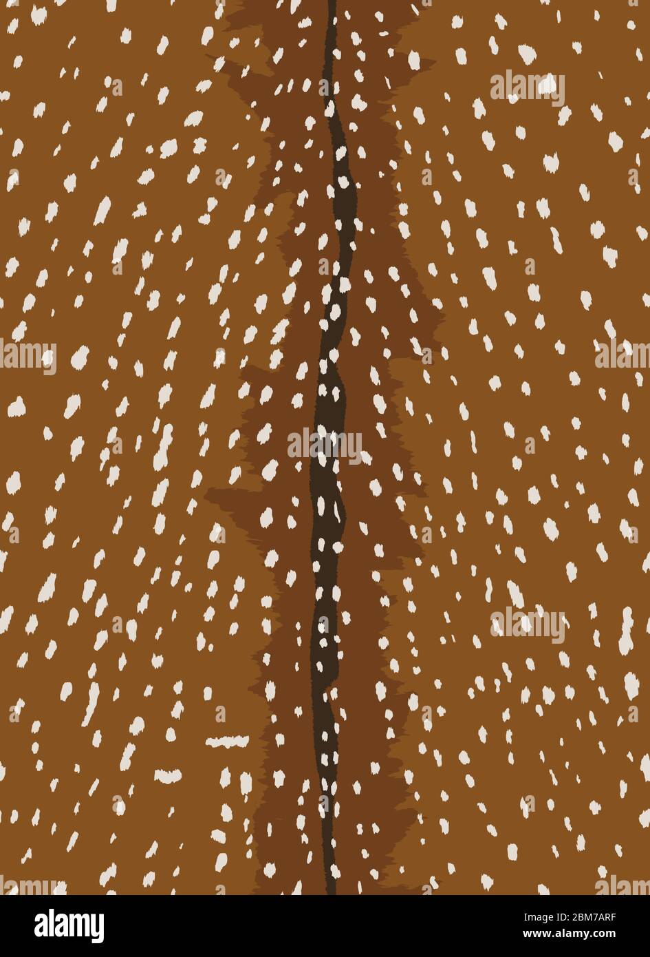 Motivo di stampa chital/axis Deer senza cuciture con piccole macchie bianche su marrone. Stampa animale motivo senza cuciture per tessuti, moda, interni. Illustrazione Vettoriale