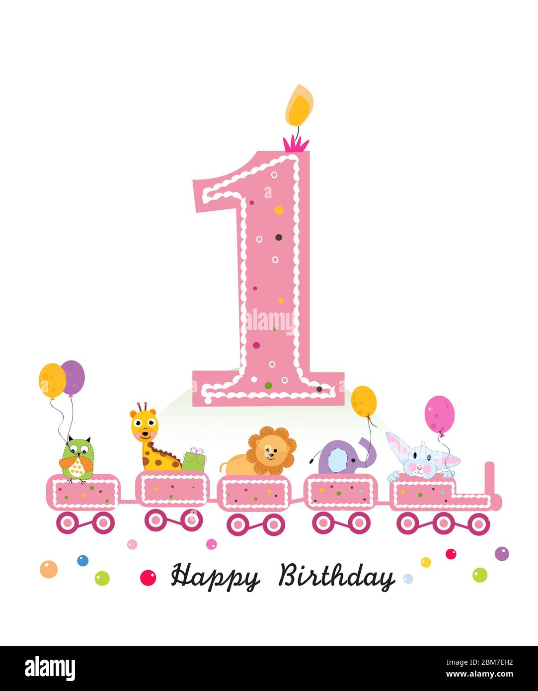 Old English Co. Biglietto di auguri per il primo compleanno per ragazza, per il 1° compleanno, età 1 – 1 anno – grazioso biglietto di compleanno a